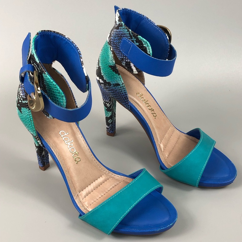 Dakota Women’s Multicolor Heel Sandals with Buckle Size 6